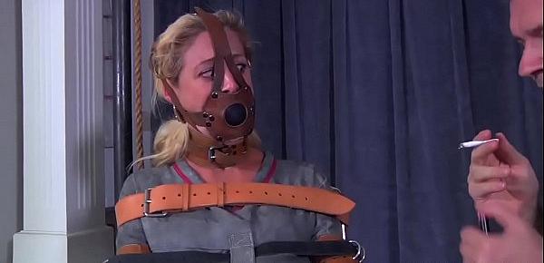  Blonde milf cherie deville tied gagged in a straitjacket and wheelchair smoke